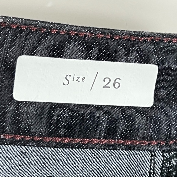 Anthropologie Pilcro Polka Dot Faded Black Wide Leg High Rise Crop Jeans Size 26 - Picture 10 of 14